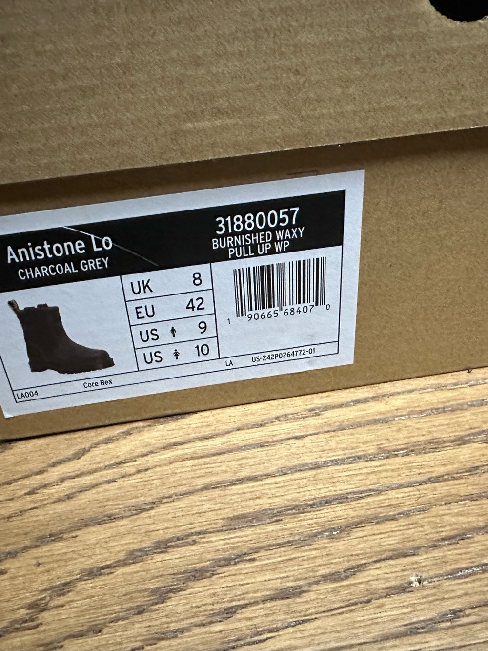 Dr. Martens Anistone Lo Leather Ankle Shoes - Charcoal